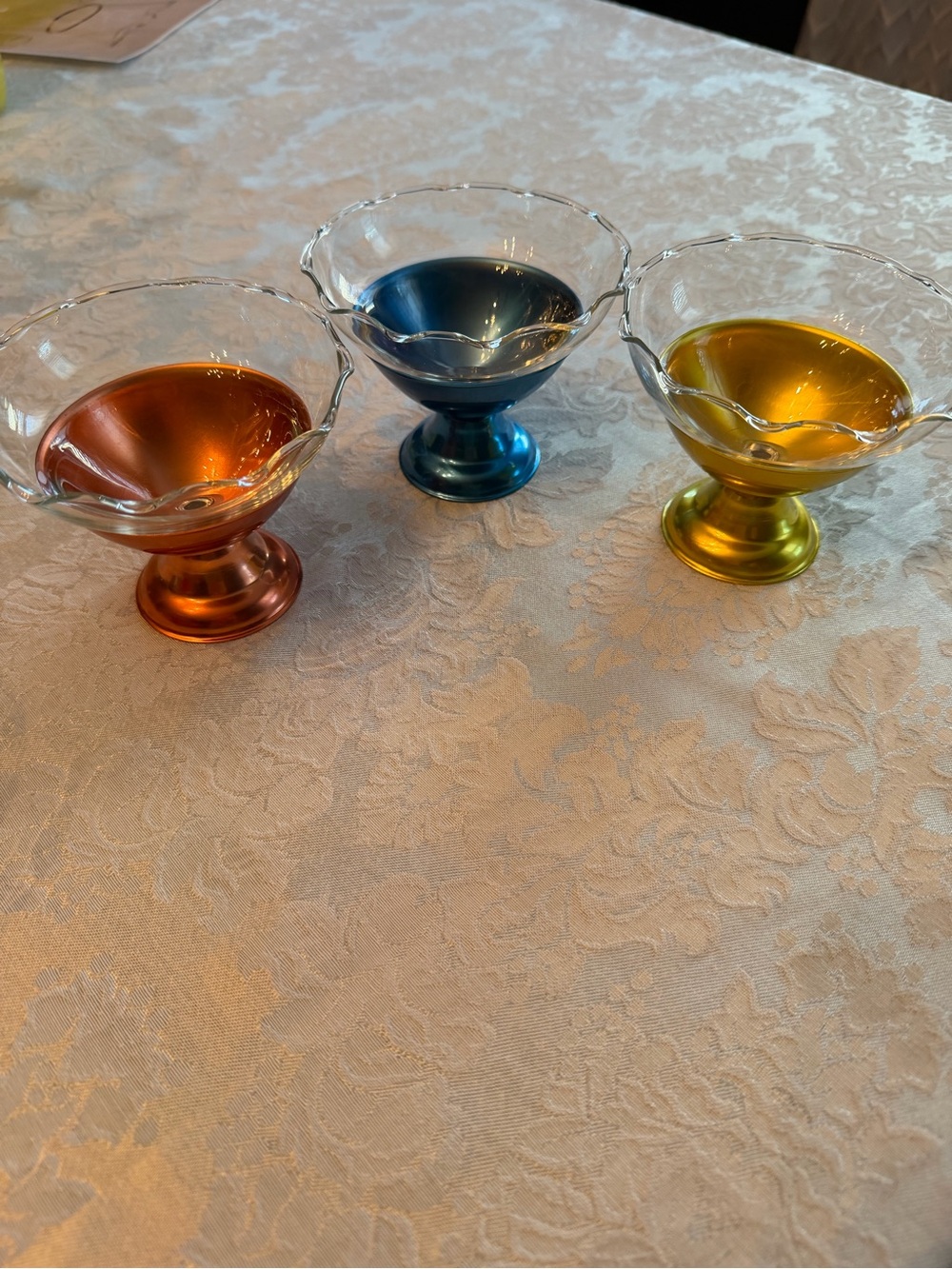 Colored Glass Dessert Bowls - Set of 6 - Picture 3 of 7